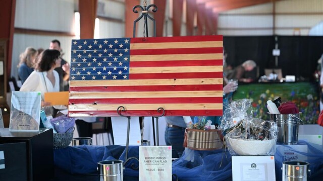 American flag crafted from wood
