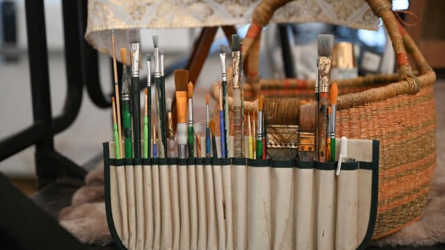 Set of paint brushes
