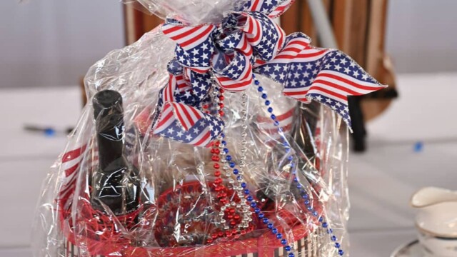 Patriotic gift basket for auction